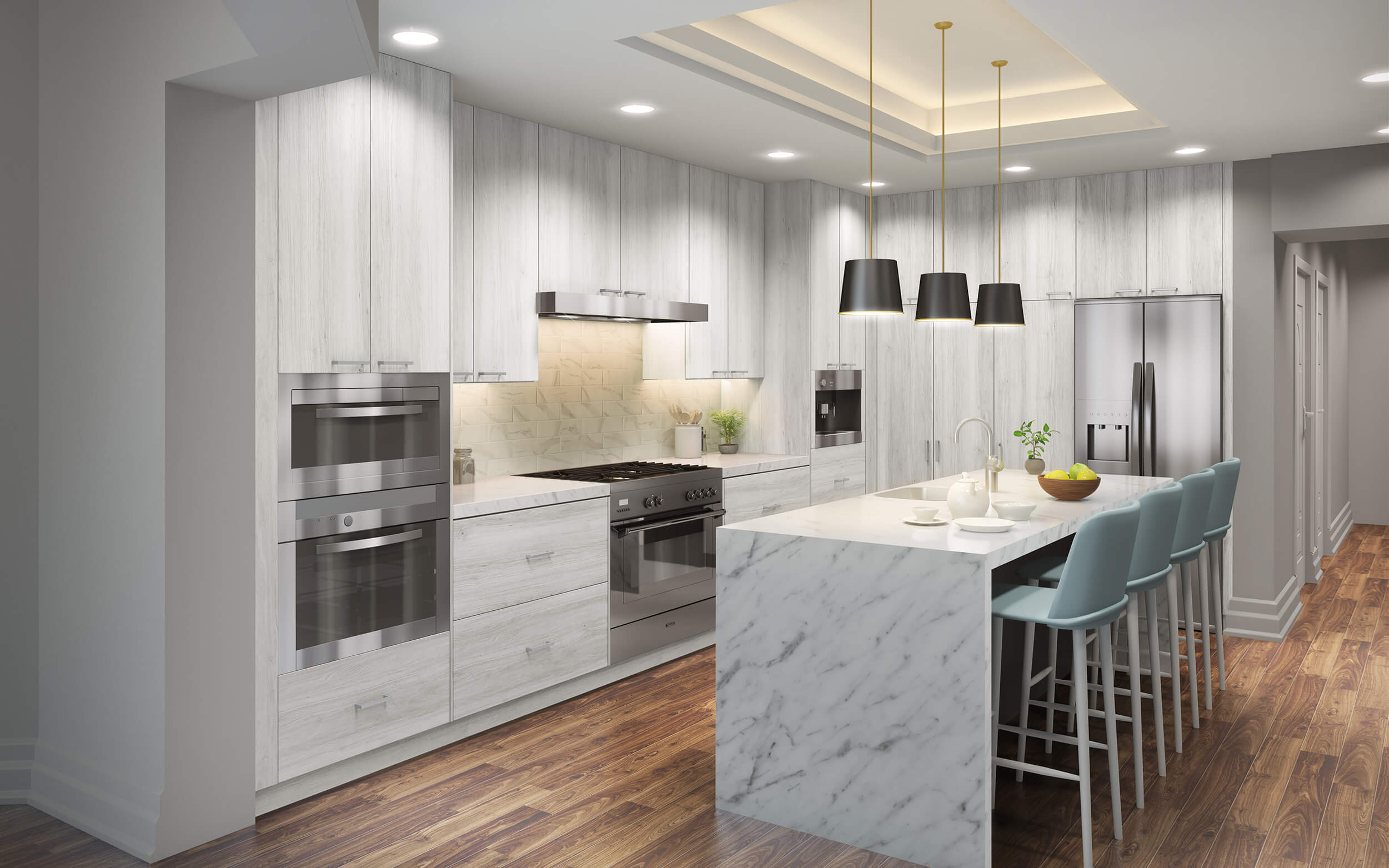 White Oak Euro Style RTA Kitchen Shop