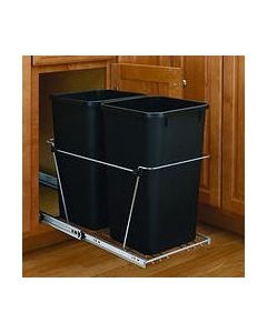 DOUBLE BOTTOM MOUNT WIRE WASTE CONTAINER